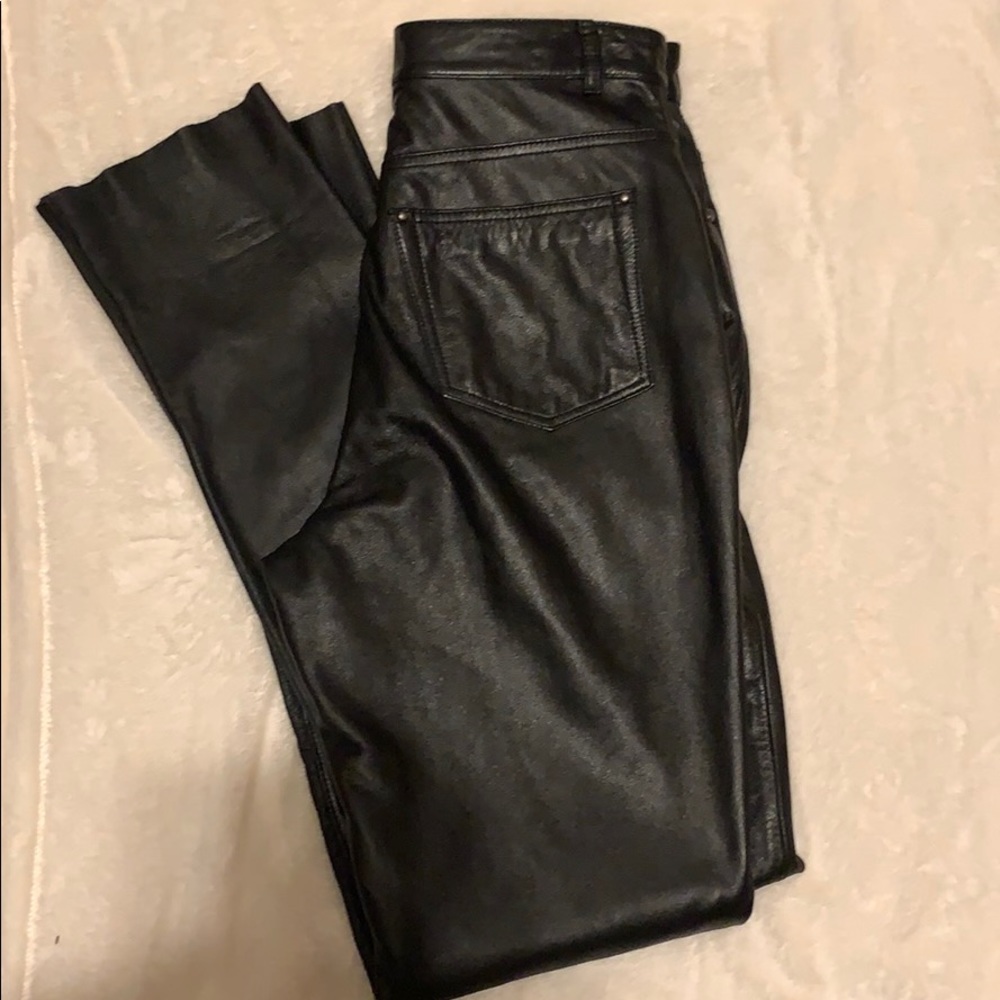 Wilsons Leather Black Straight Leg Pants